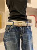 Silver Holographic Reptile Leather Belt