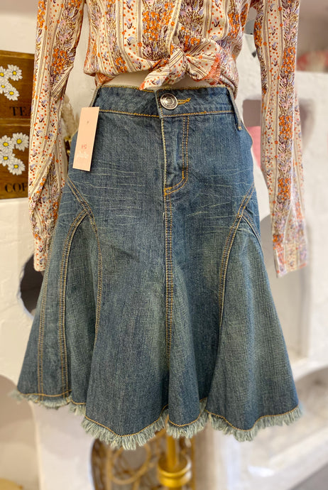 Flared Jean Skirt