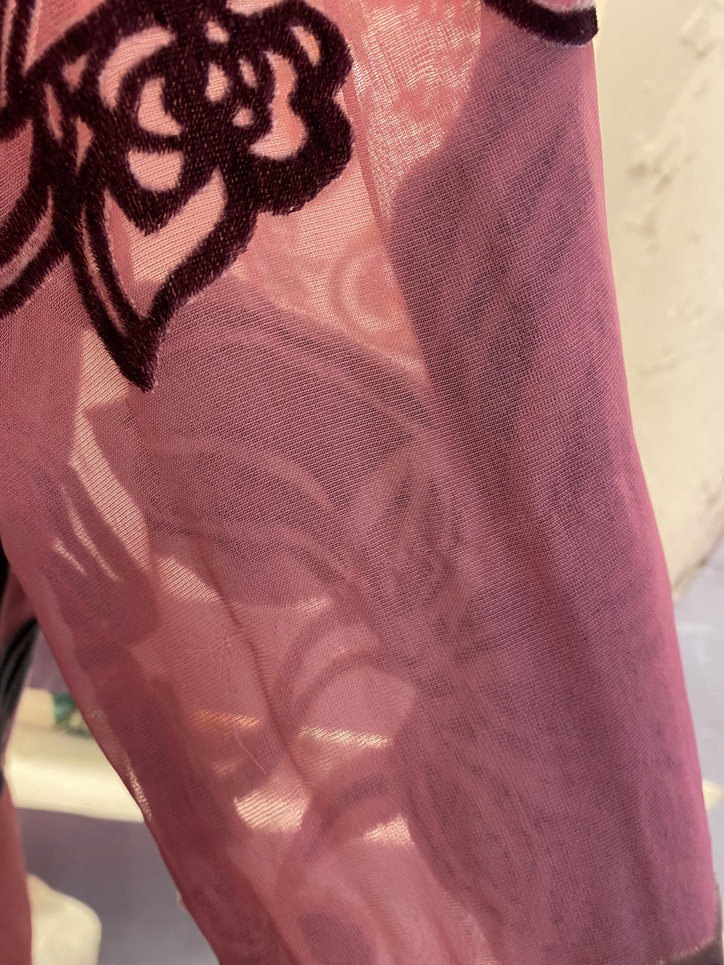 Y2K Mesh & Velvet Floral Blouse