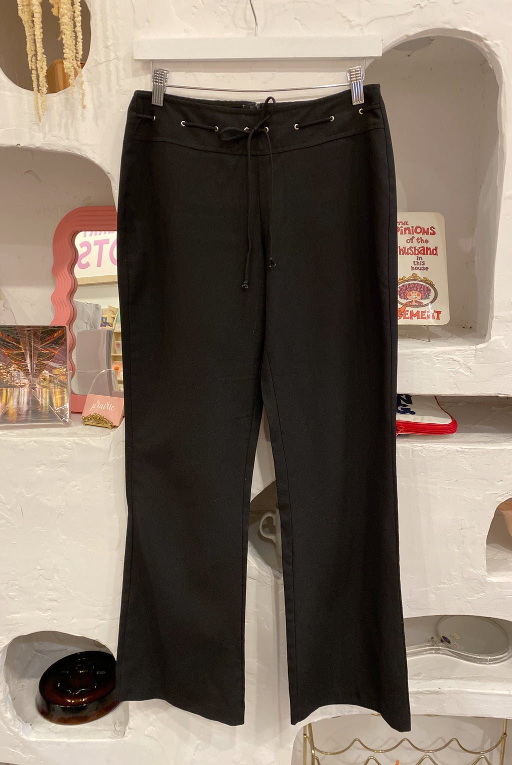 Y2K Black Pants with Waist Ties