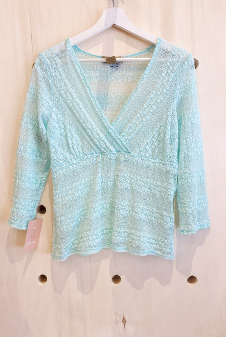 Aqua Lace Top