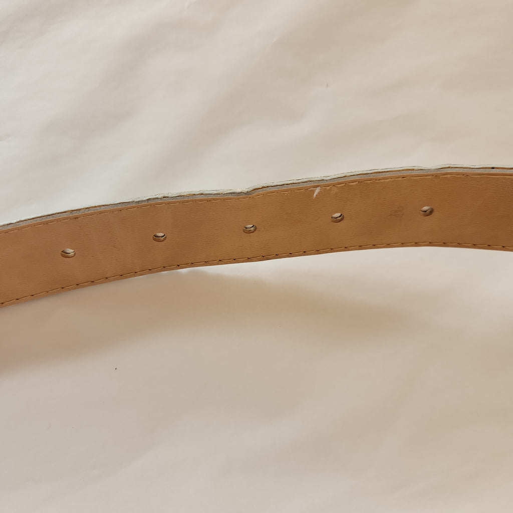 Silver Holographic Reptile Leather Belt