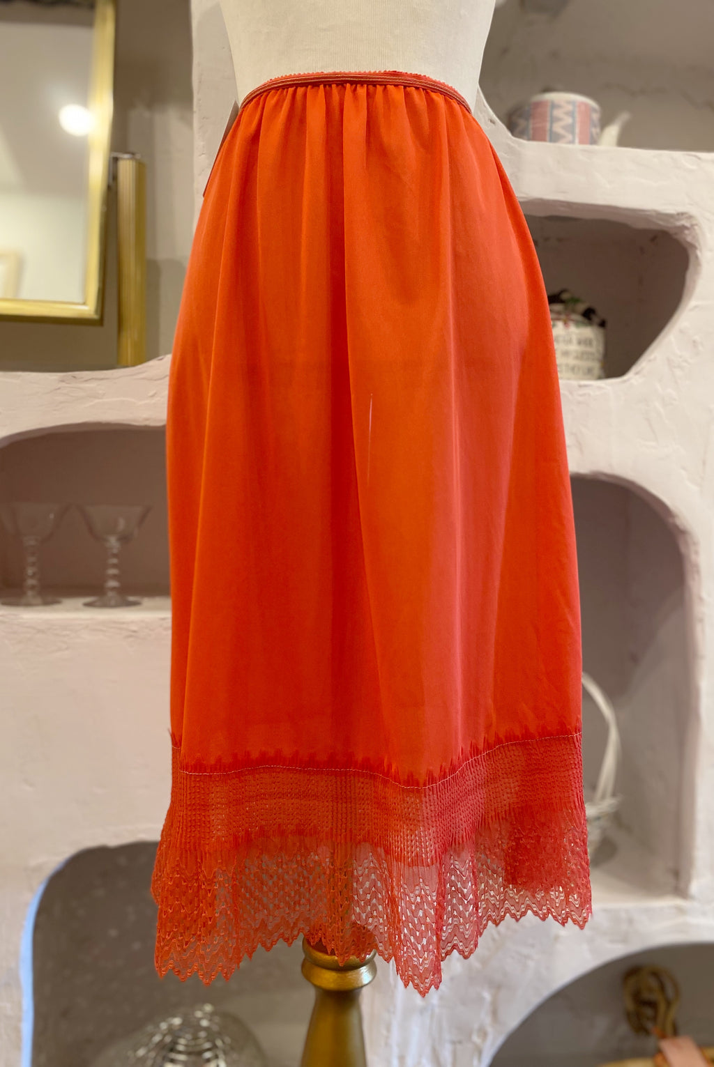 Mid Century Coral Red Petticoat