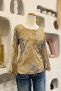 Leopard & Floral Mesh Y2K Blouse