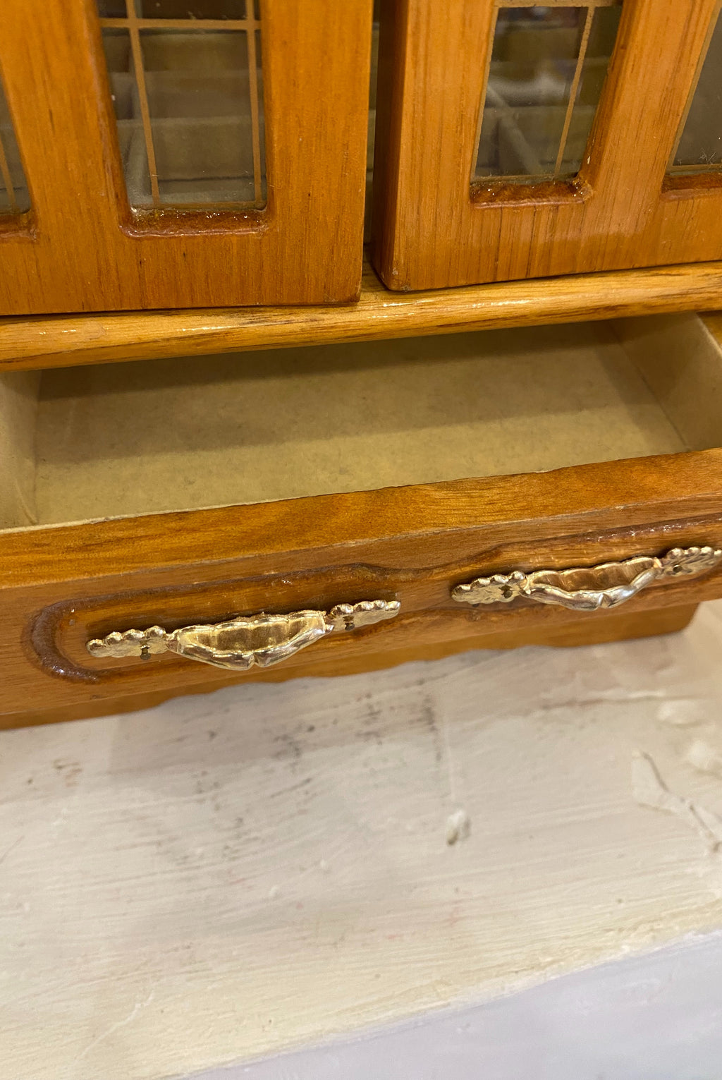 Wooden Tabletop Jewelry Cabinet