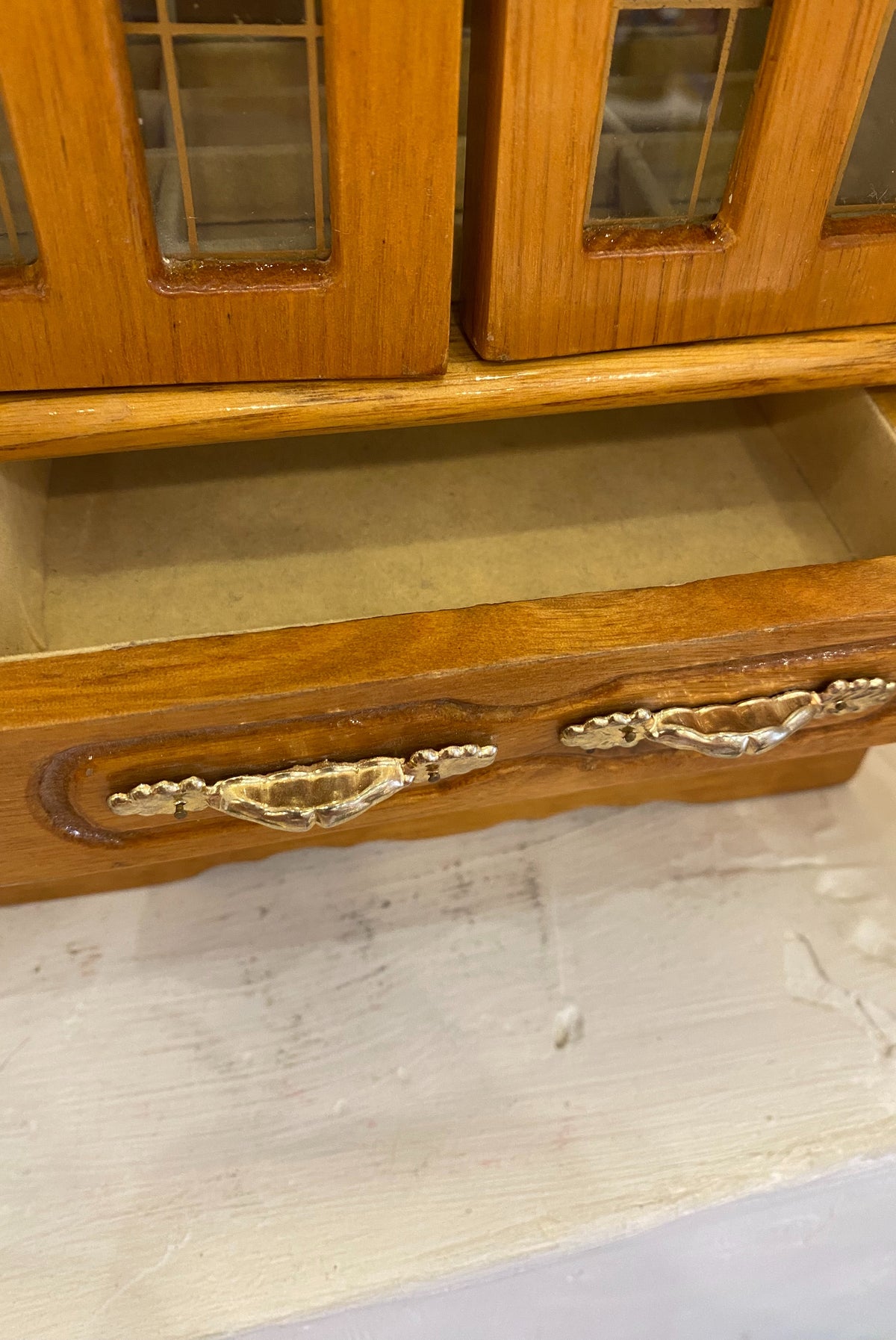 Wooden Tabletop Jewelry Cabinet