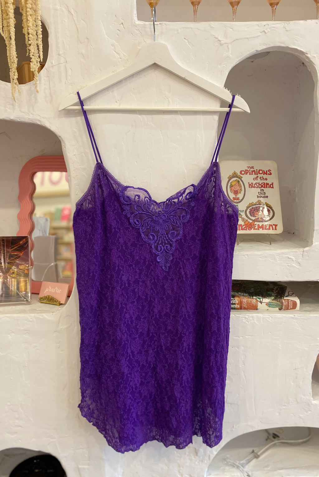 Vintage Vibrant Purple Lace Dress