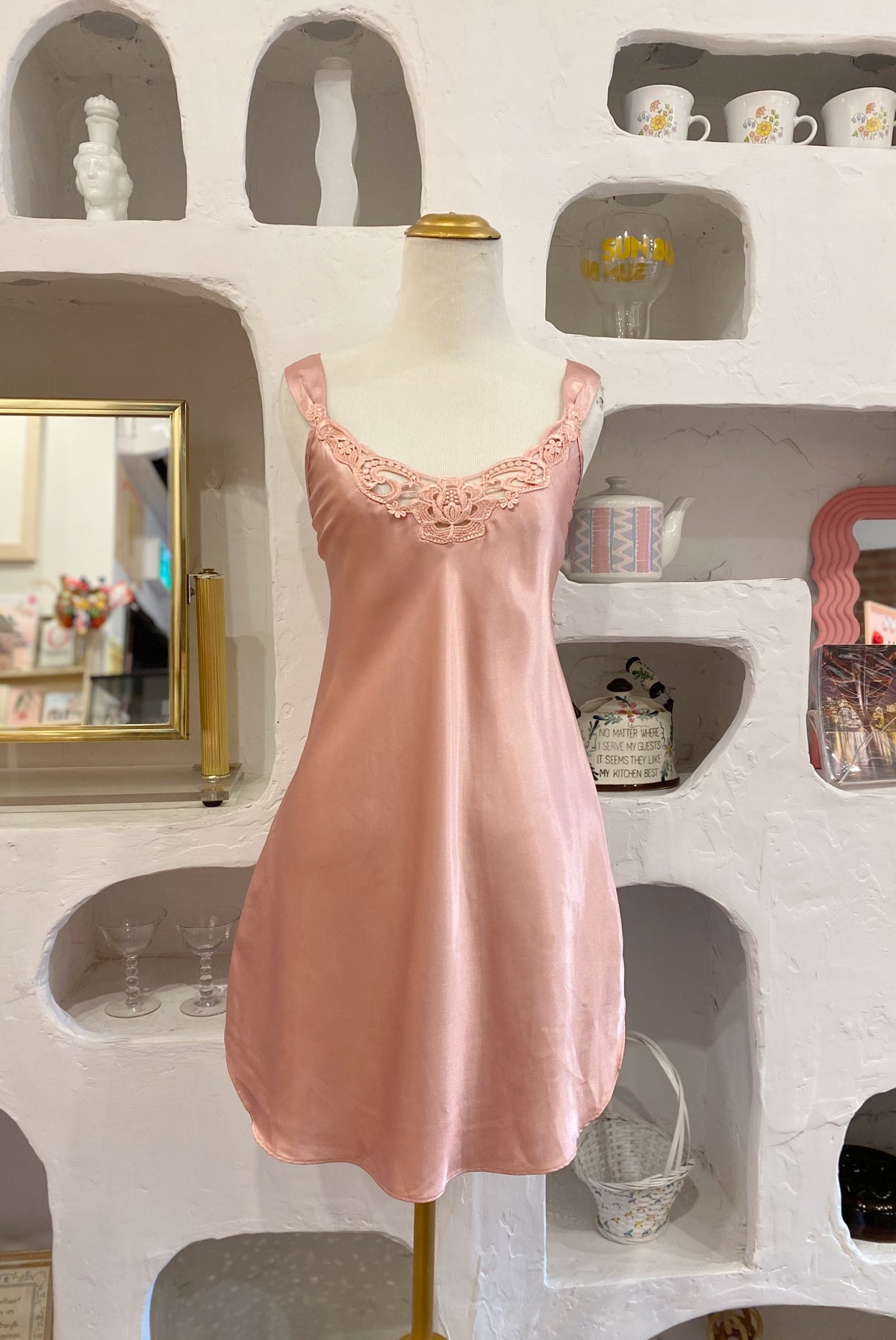 Dusty Pink Satin Slip Dress