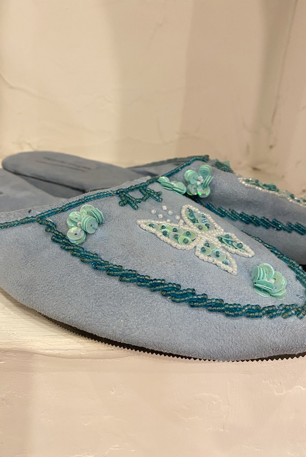 Y2K Beaded Butterfly Slippers