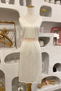 Ivory Slip Dress with Lace Inset