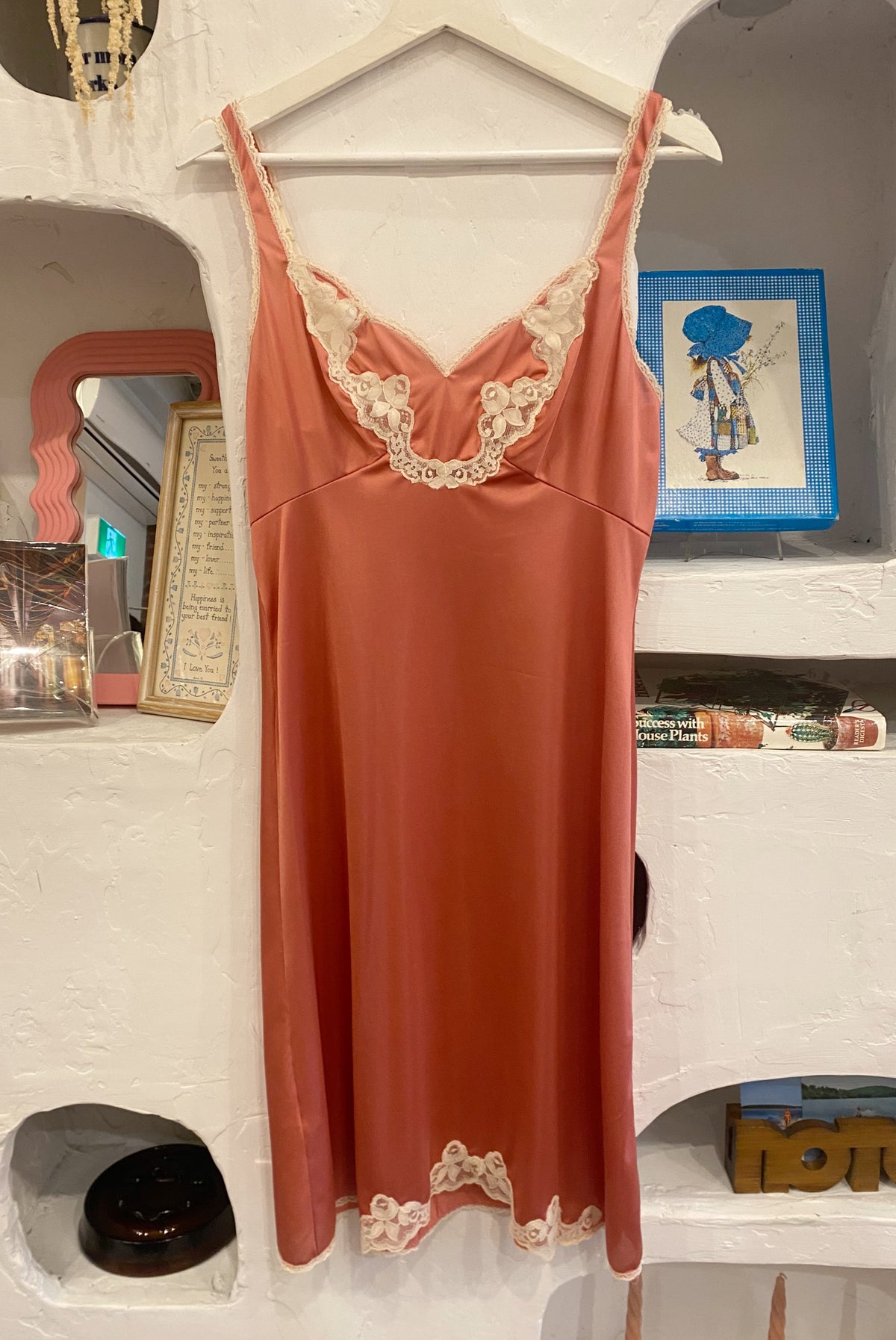 70s Dusty Rose Slip Dress