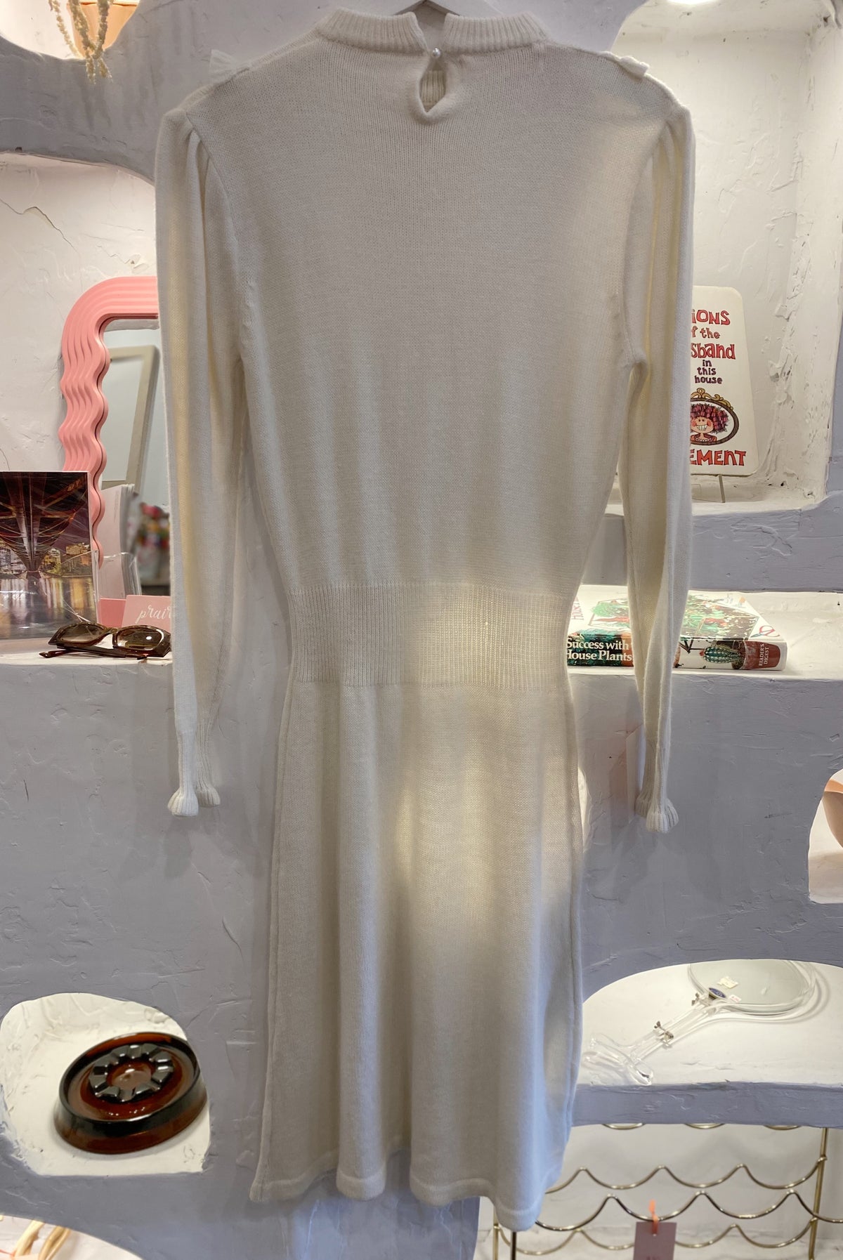 Midi Sweater Dress with Ruffled Detail