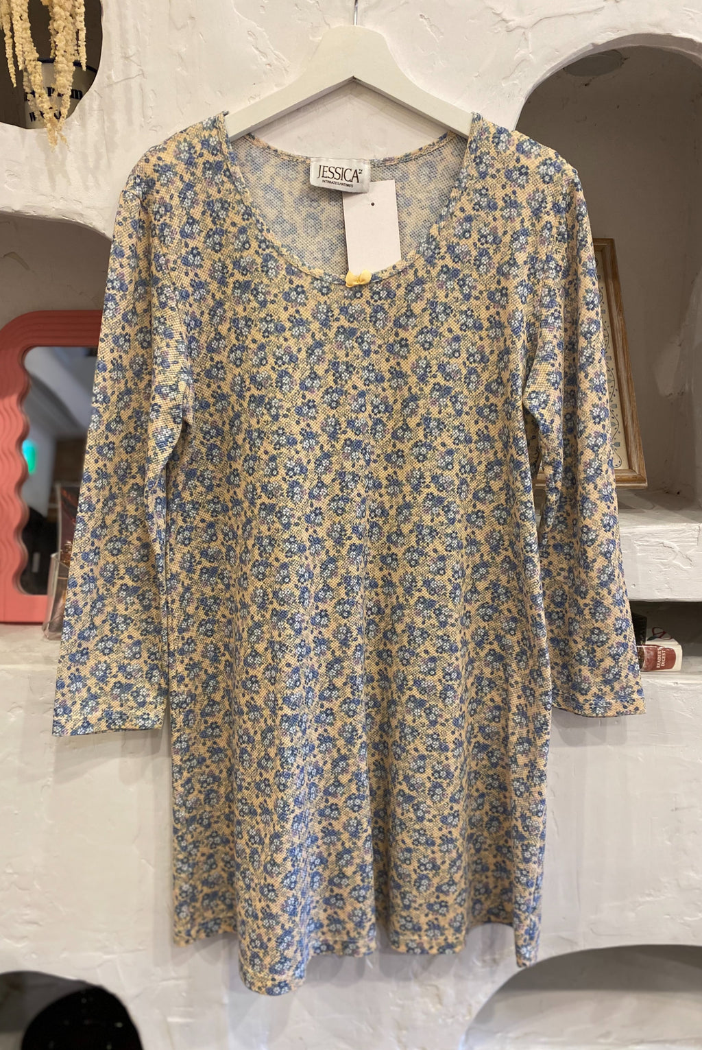 Waffle Knit Floral Lounge Dress
