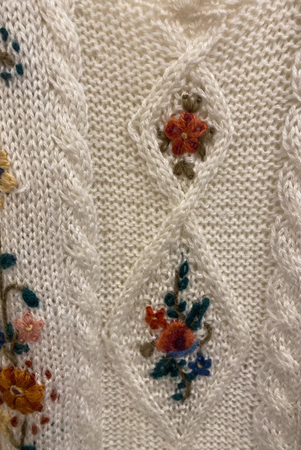 Grandma Core Floral Knit Sweater