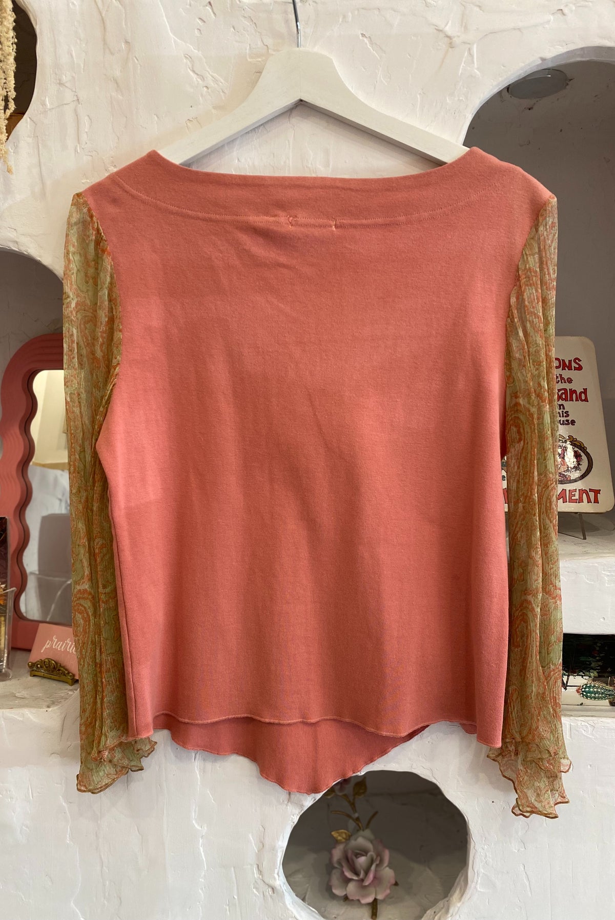 Fairy Core Beaded Bell Sleeve Top