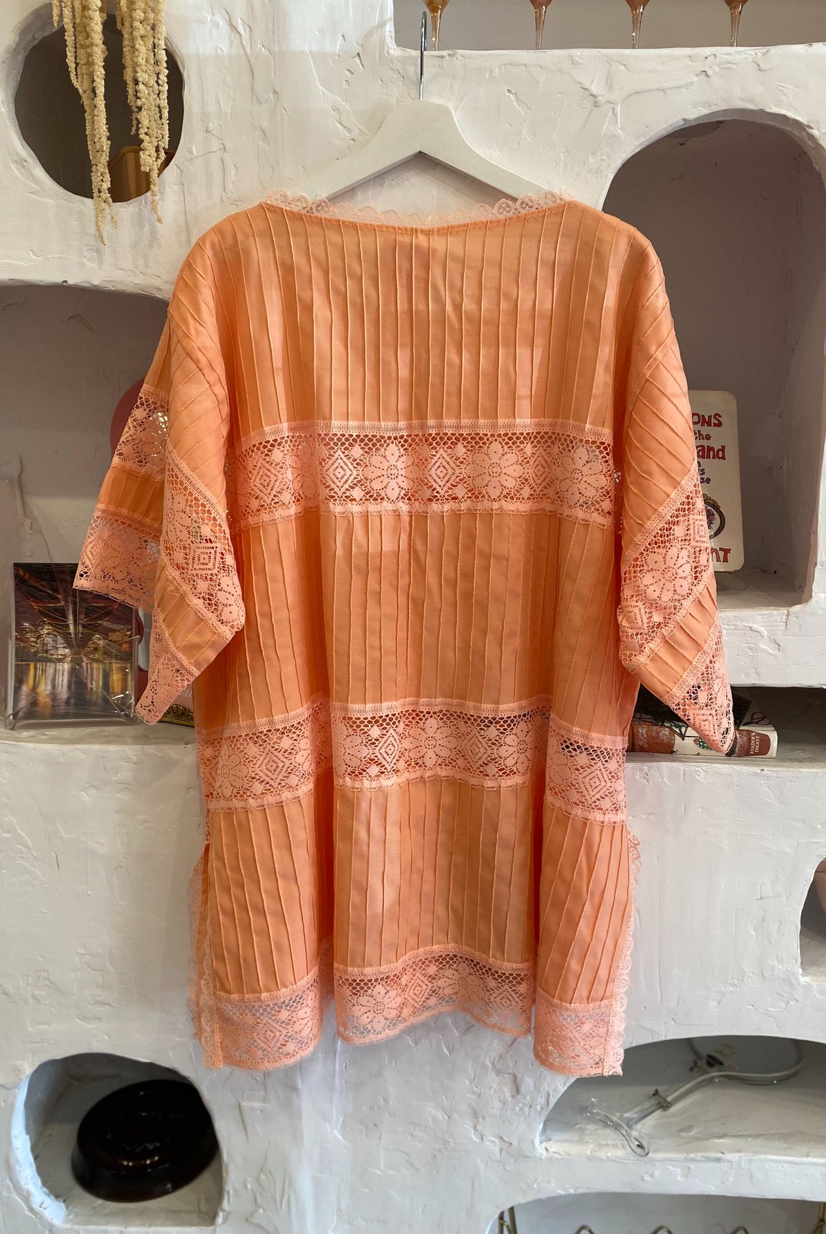 Peach Mexican Cotton Pleated Duster