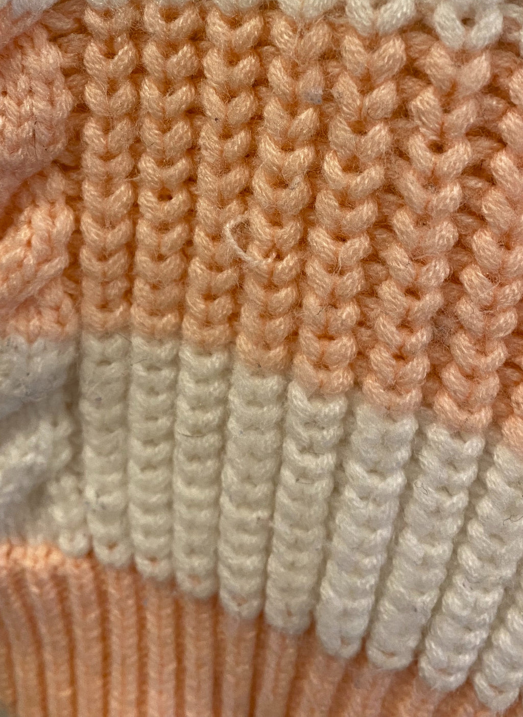 Chunky Peach & White Striped Sweater