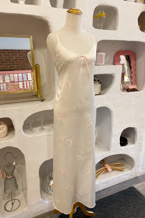 Coquette Floral Satin Maxi Slip Dress
