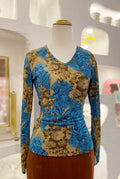Y2K Floral & Paisley Glitter Top