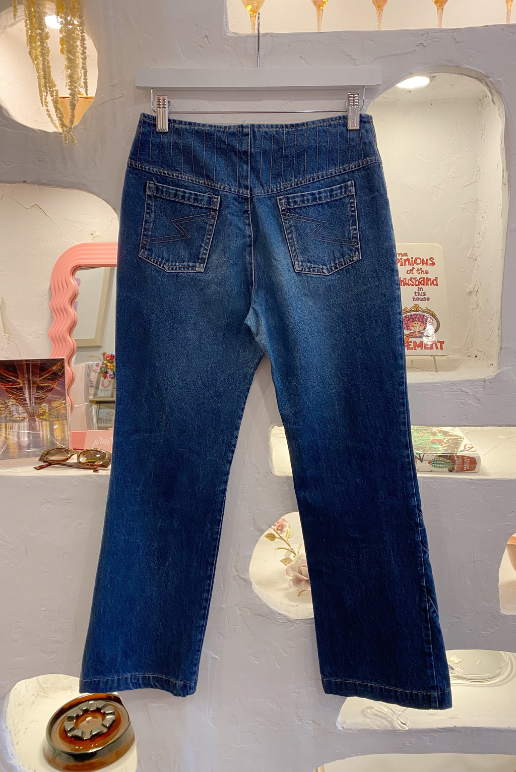 Y2K Floral Embellished Dark Wash Jeans