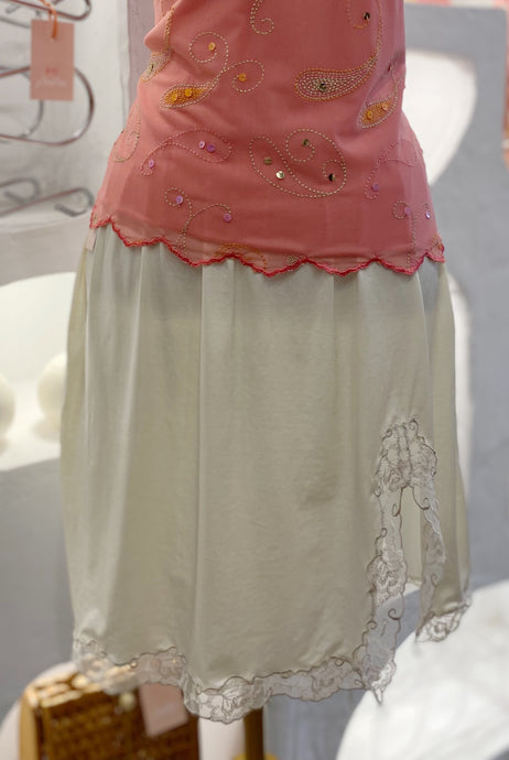 Cream Slip Skirt