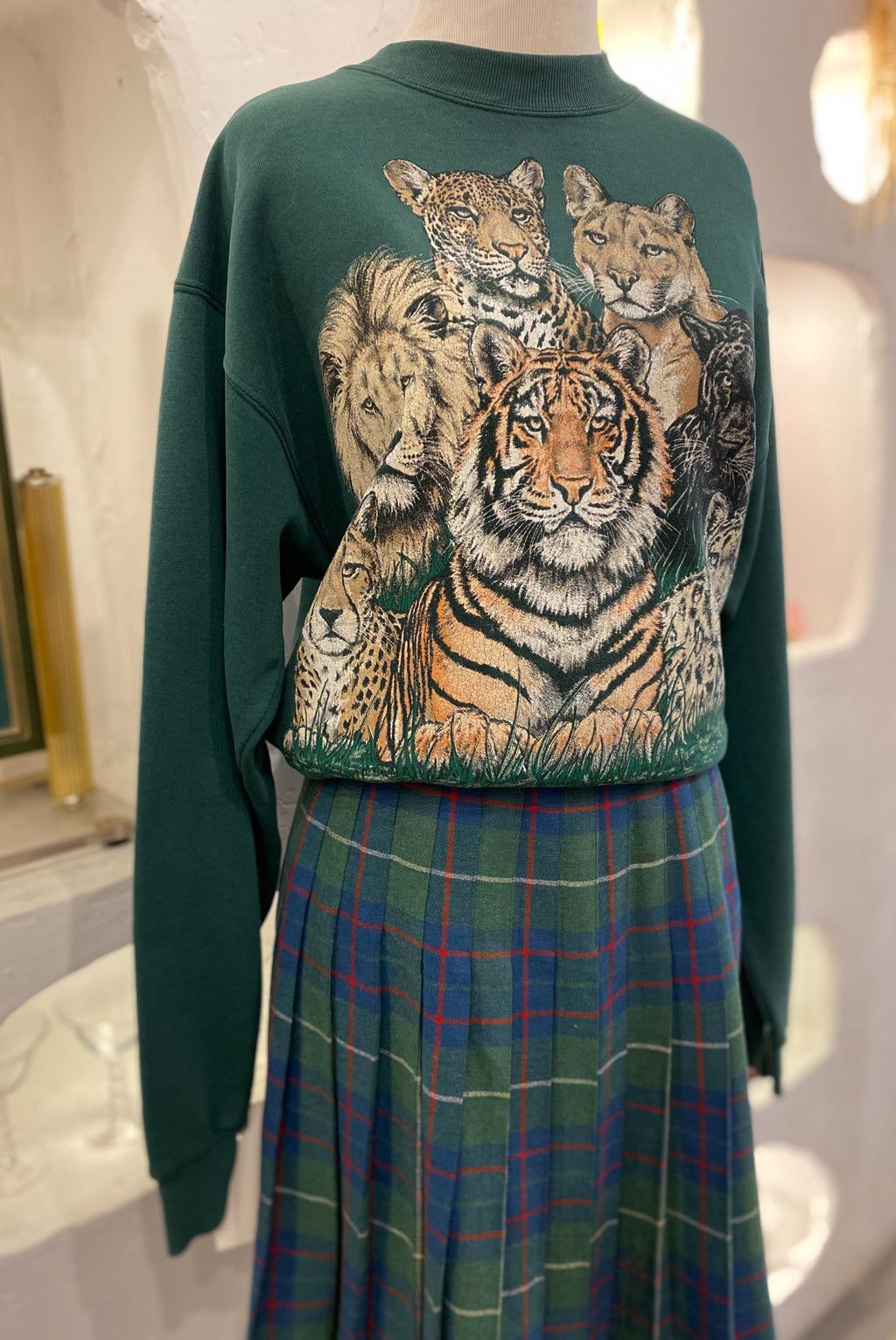 90s Green Philadelphia Zoo Pullover Sweater
