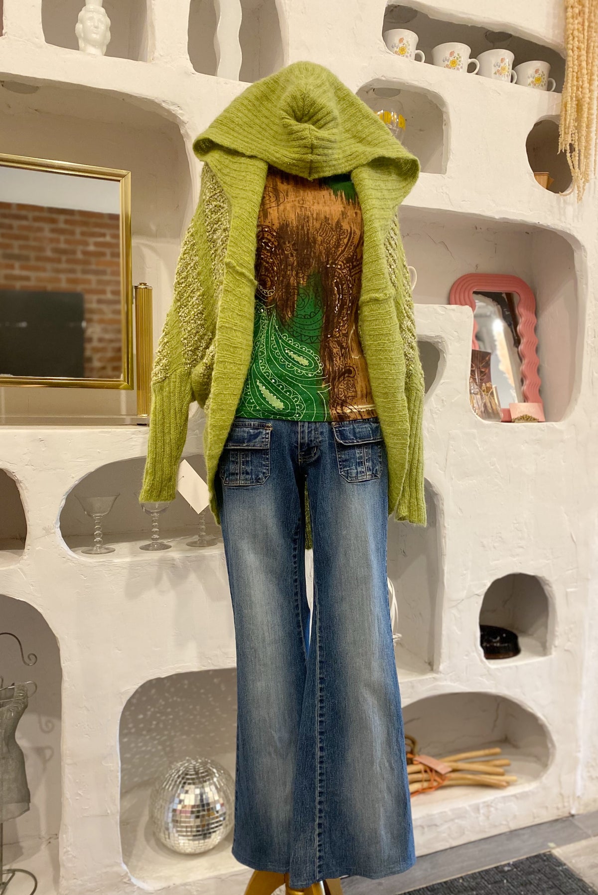 Striped Mohair Blend Cocoon Cardigan