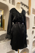 Satin Nightgown with Lace Collared