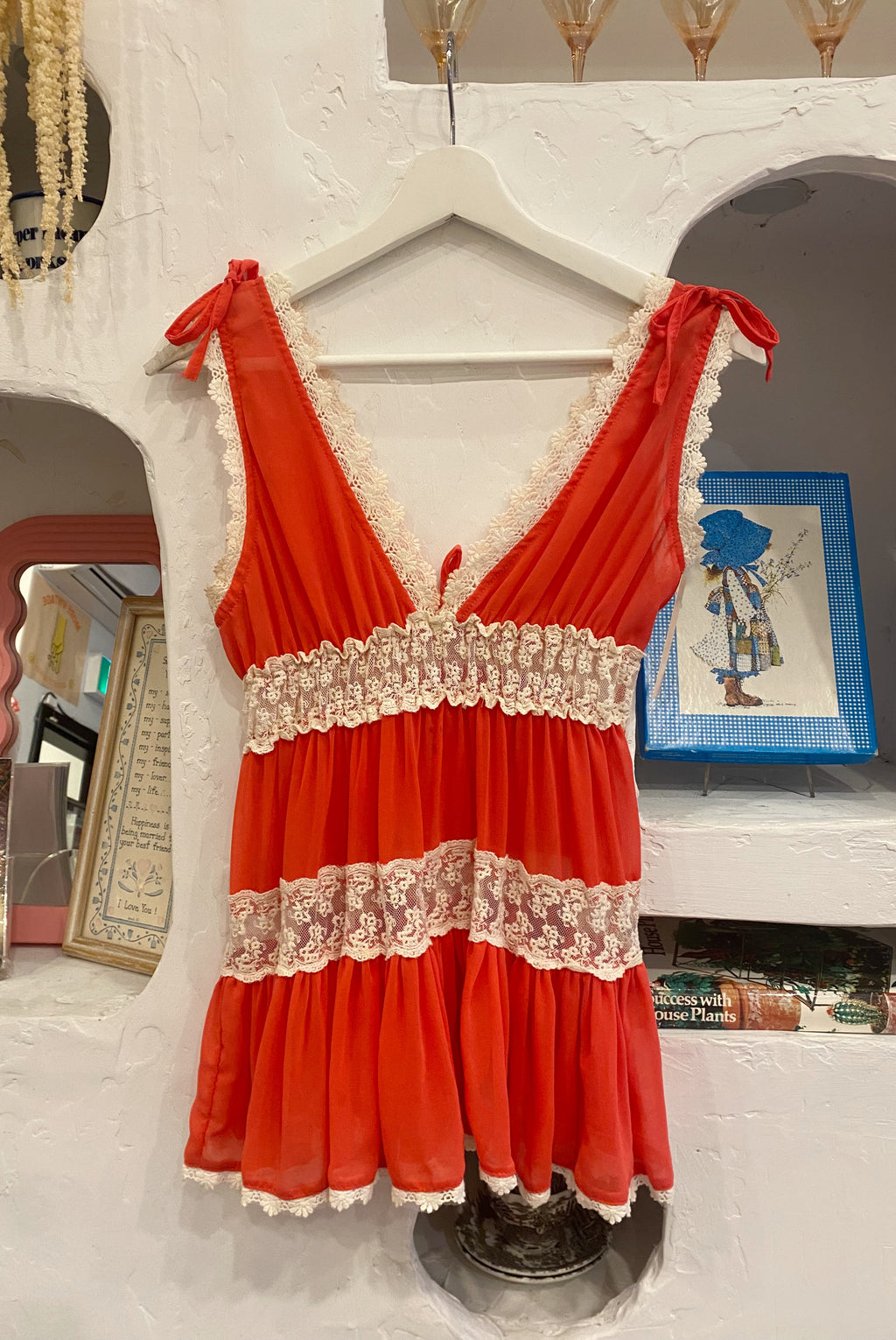 Chiffon & Lace Babydoll Lingerie Top