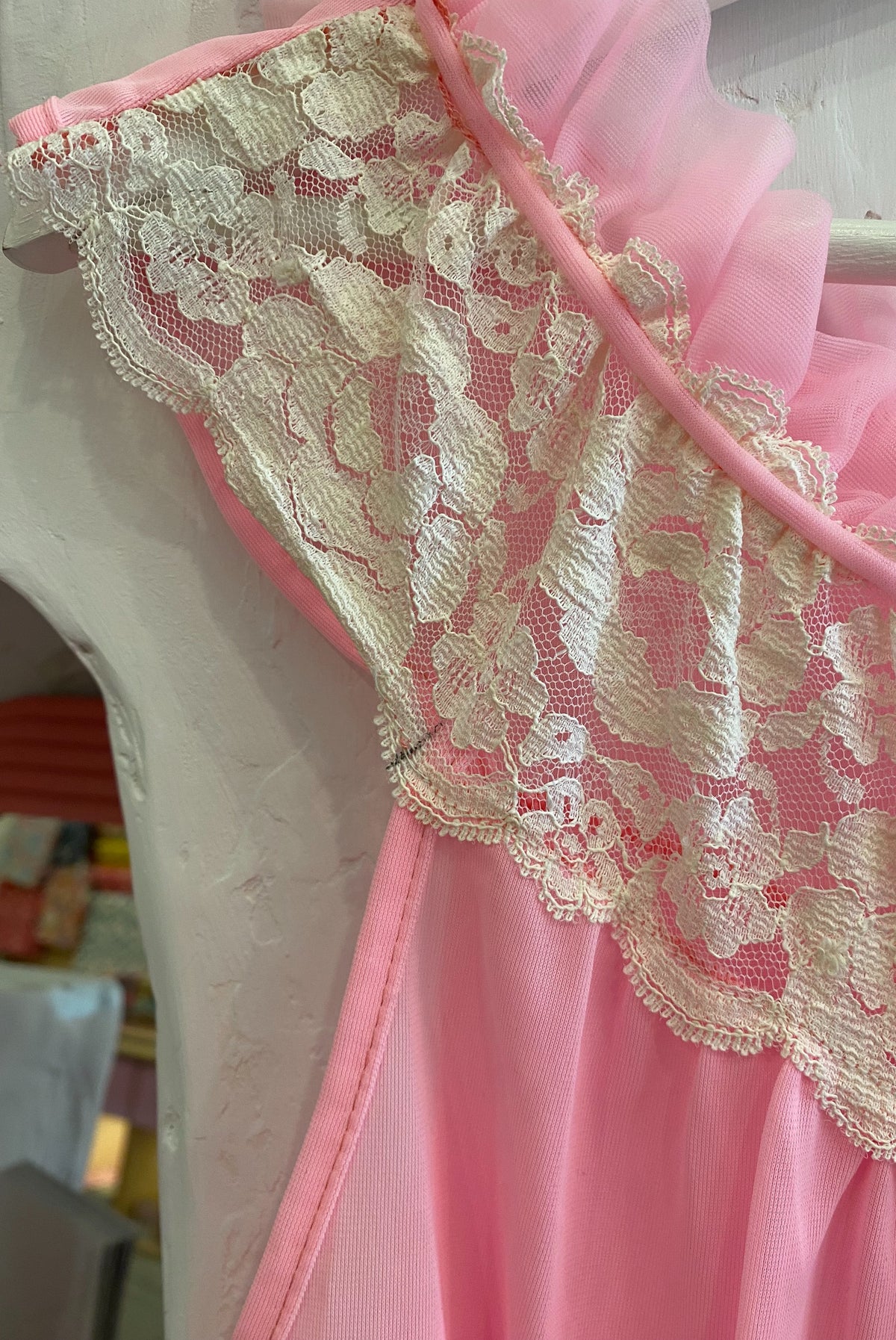 Vintage Pink Chiffon Lingerie Set