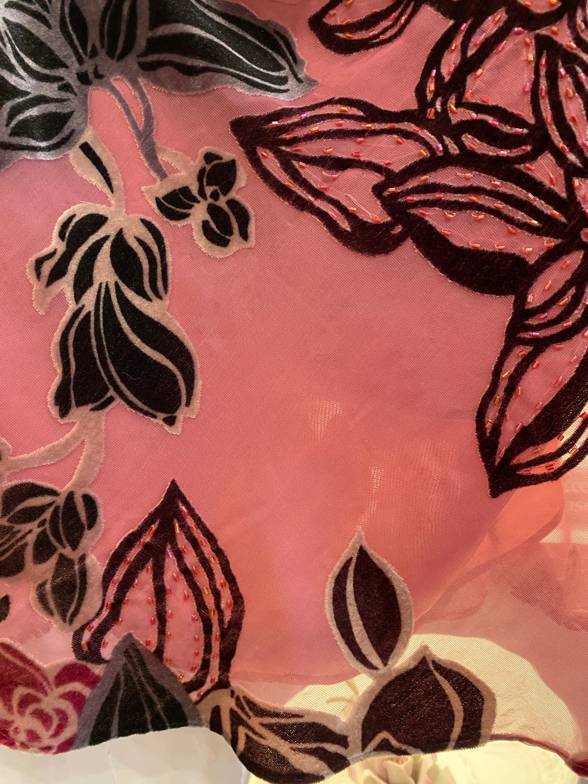 Y2K Mesh & Velvet Floral Blouse