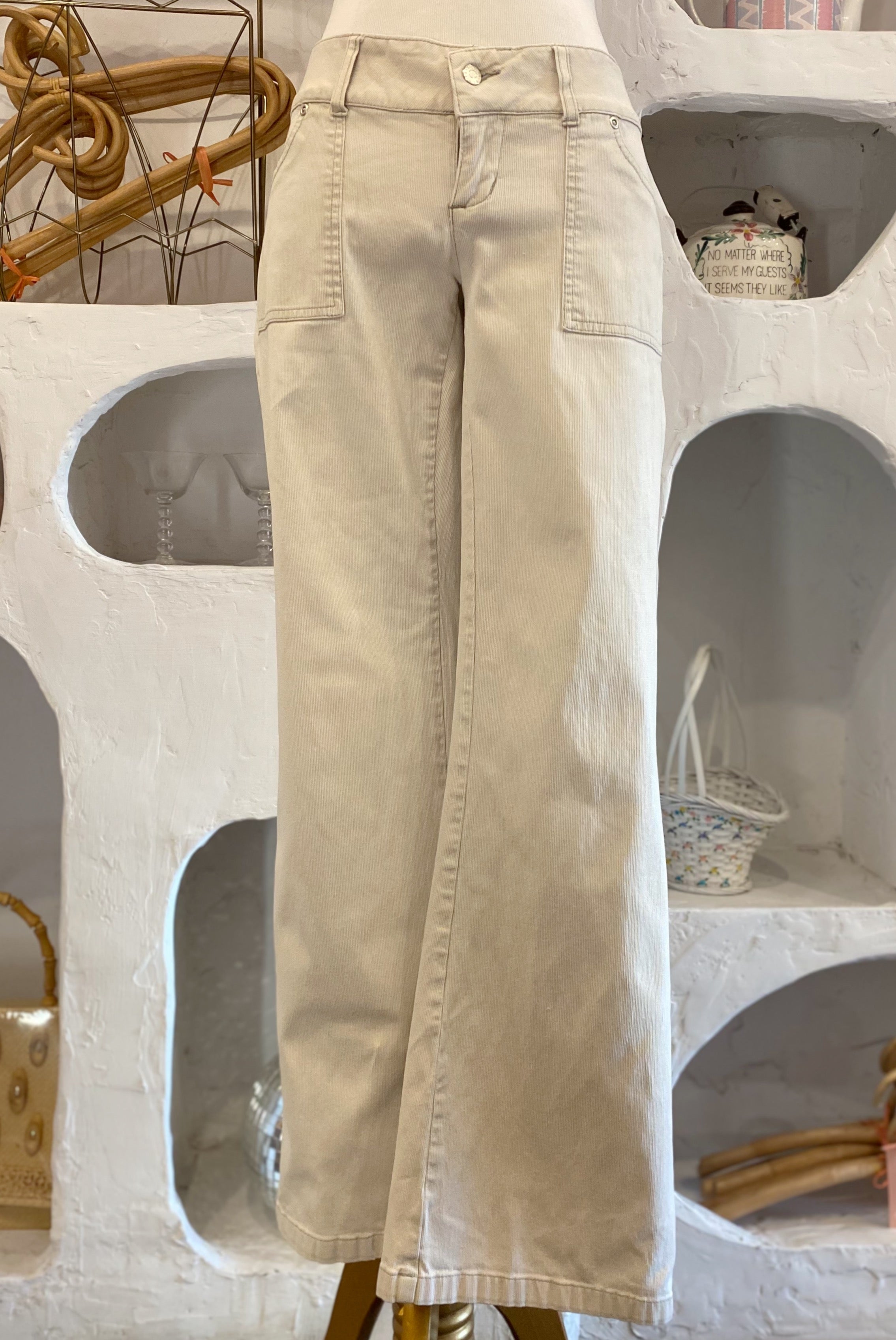 Y2K Ribbed Low Rise Bootcut Pants