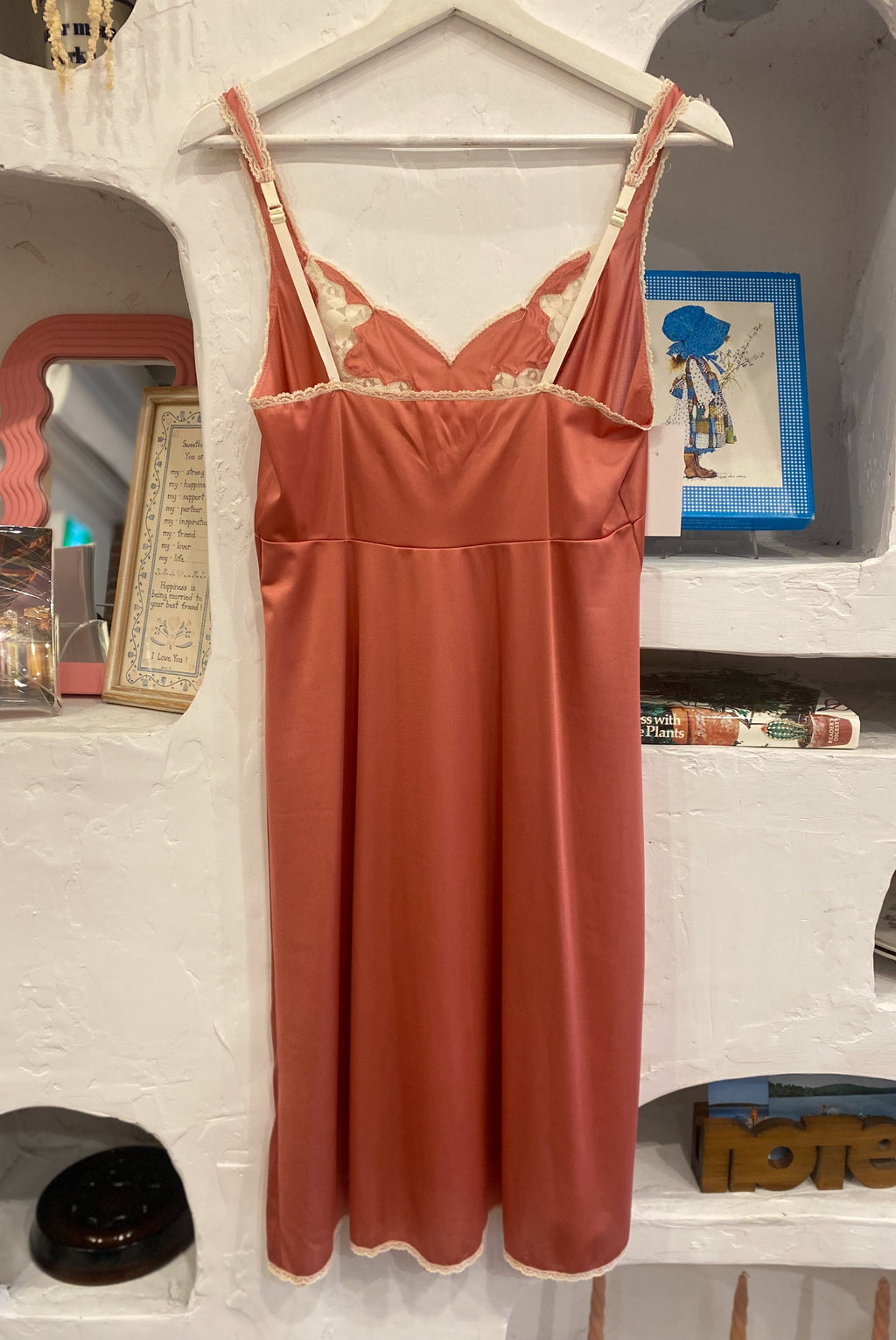 70s Dusty Rose Slip Dress