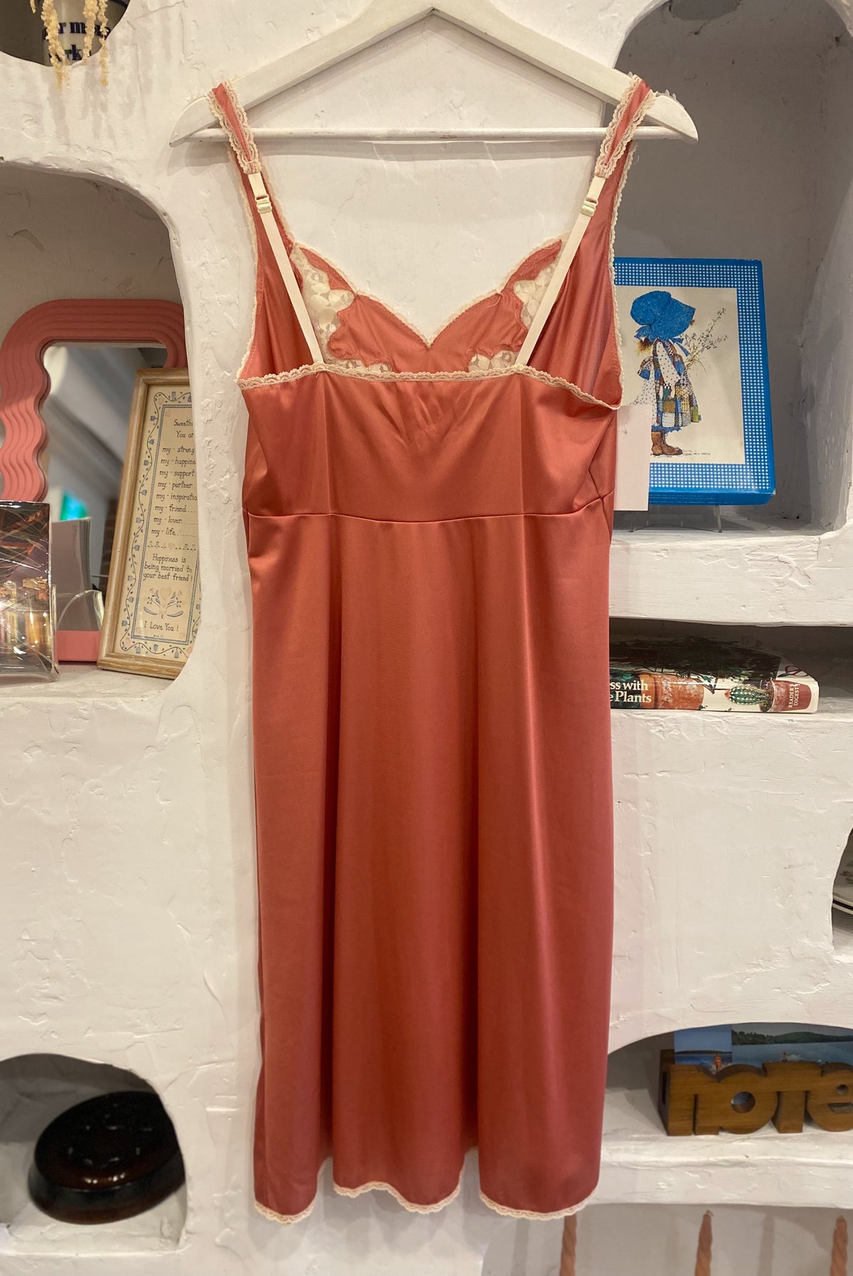 70s Dusty Rose Slip Dress