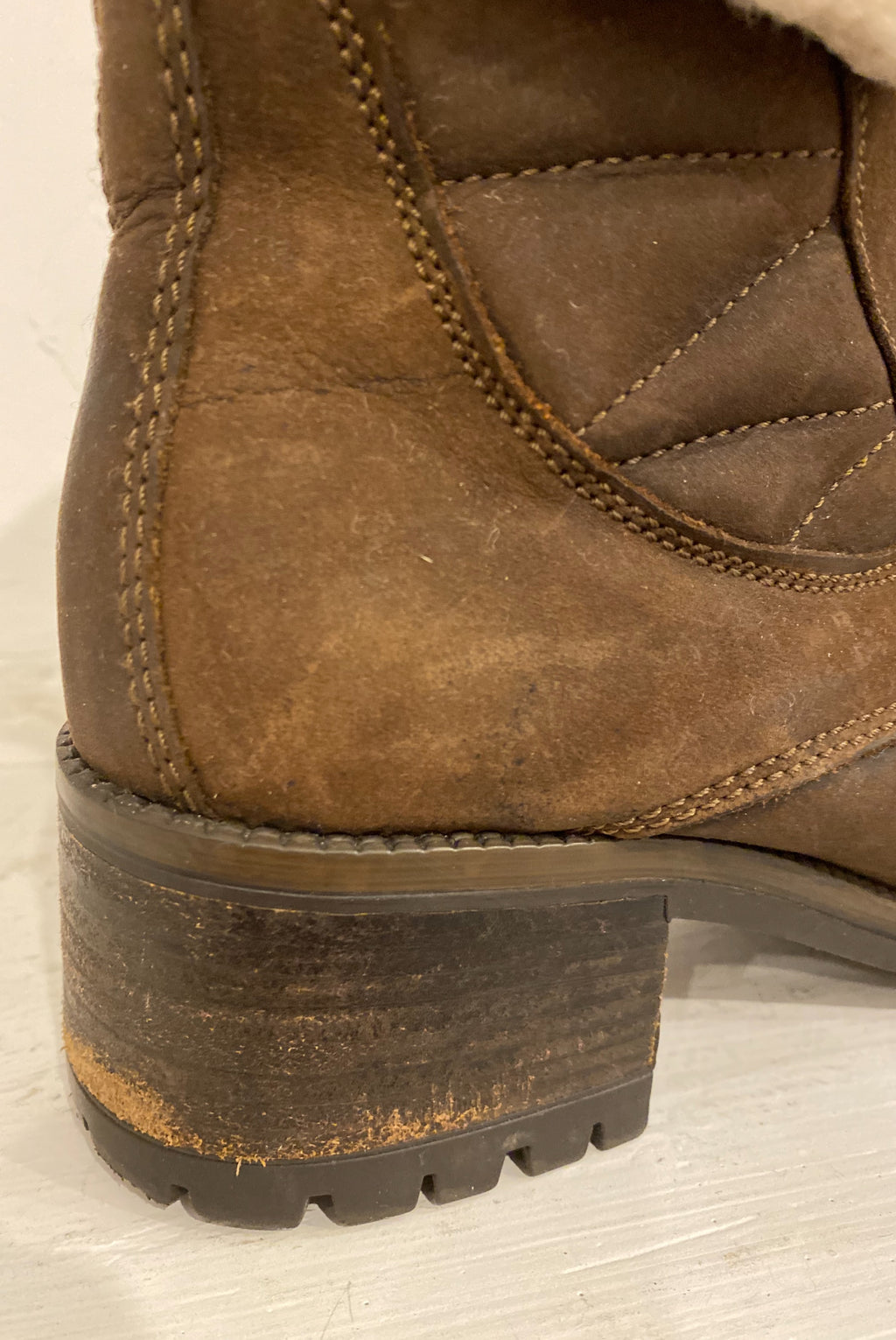 Suede Boots with Faux Fur Cuffs