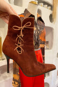 Vintage Lace Up Stiletto Boots