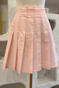 Retro Pink Pleated Mini Skirt
