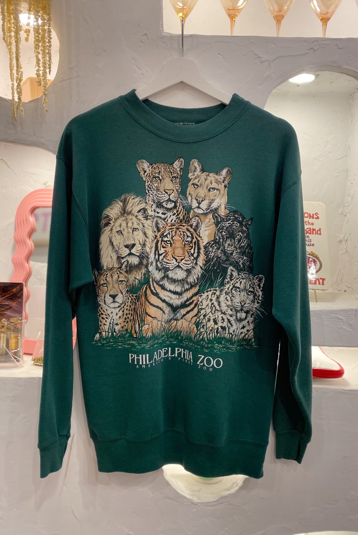 90s Green Philadelphia Zoo Pullover Sweater