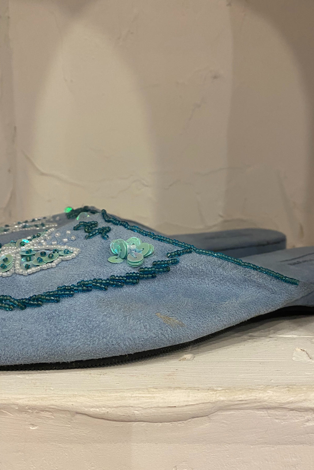 Y2K Beaded Butterfly Slippers