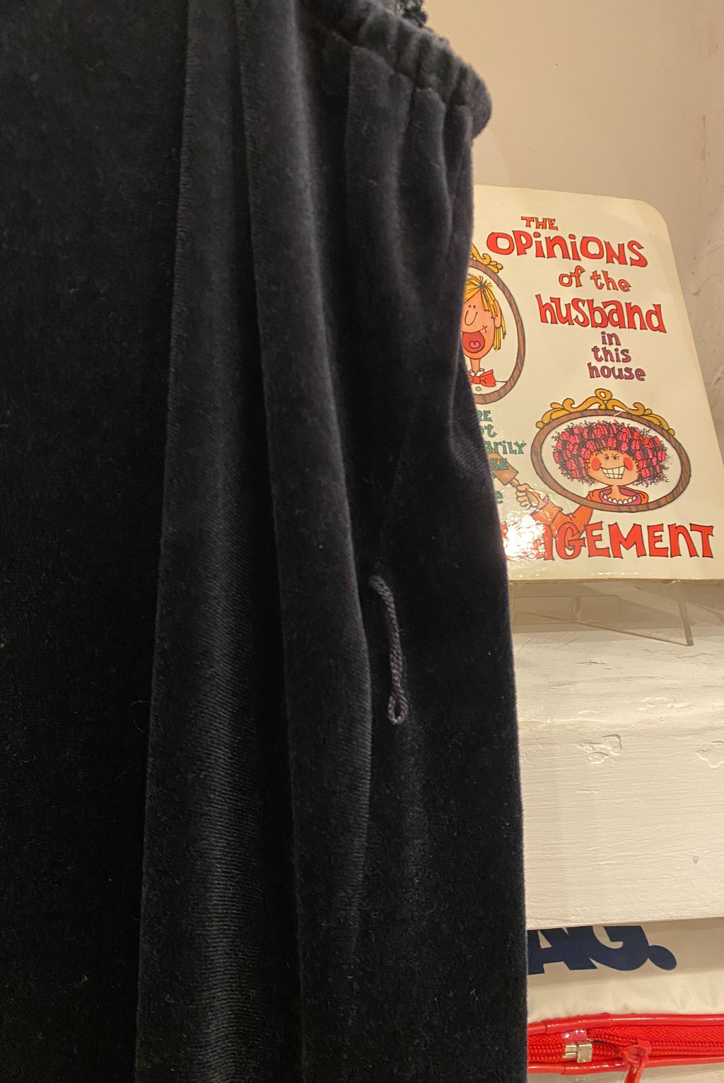 Vintage Black Velvet Midi Dress