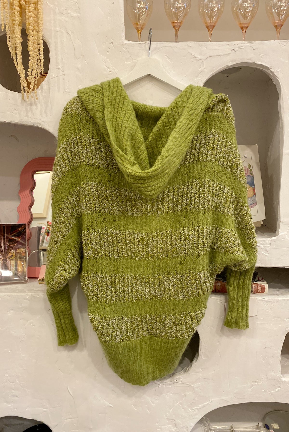Striped Mohair Blend Cocoon Cardigan