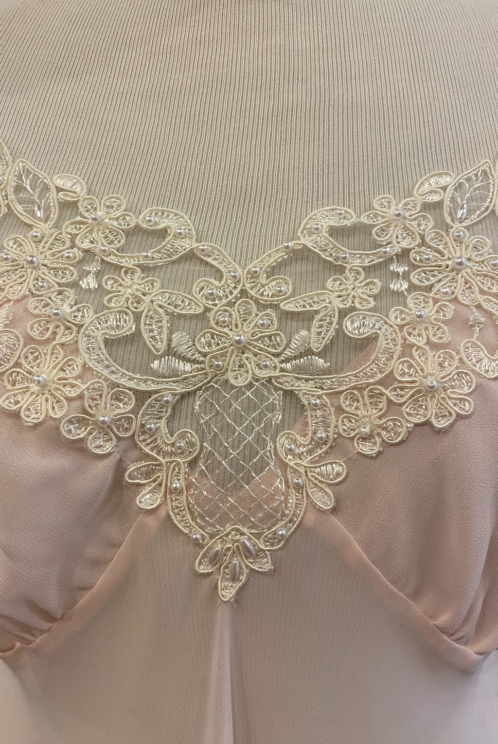 Embroidered Sheer Pink Slip Dress