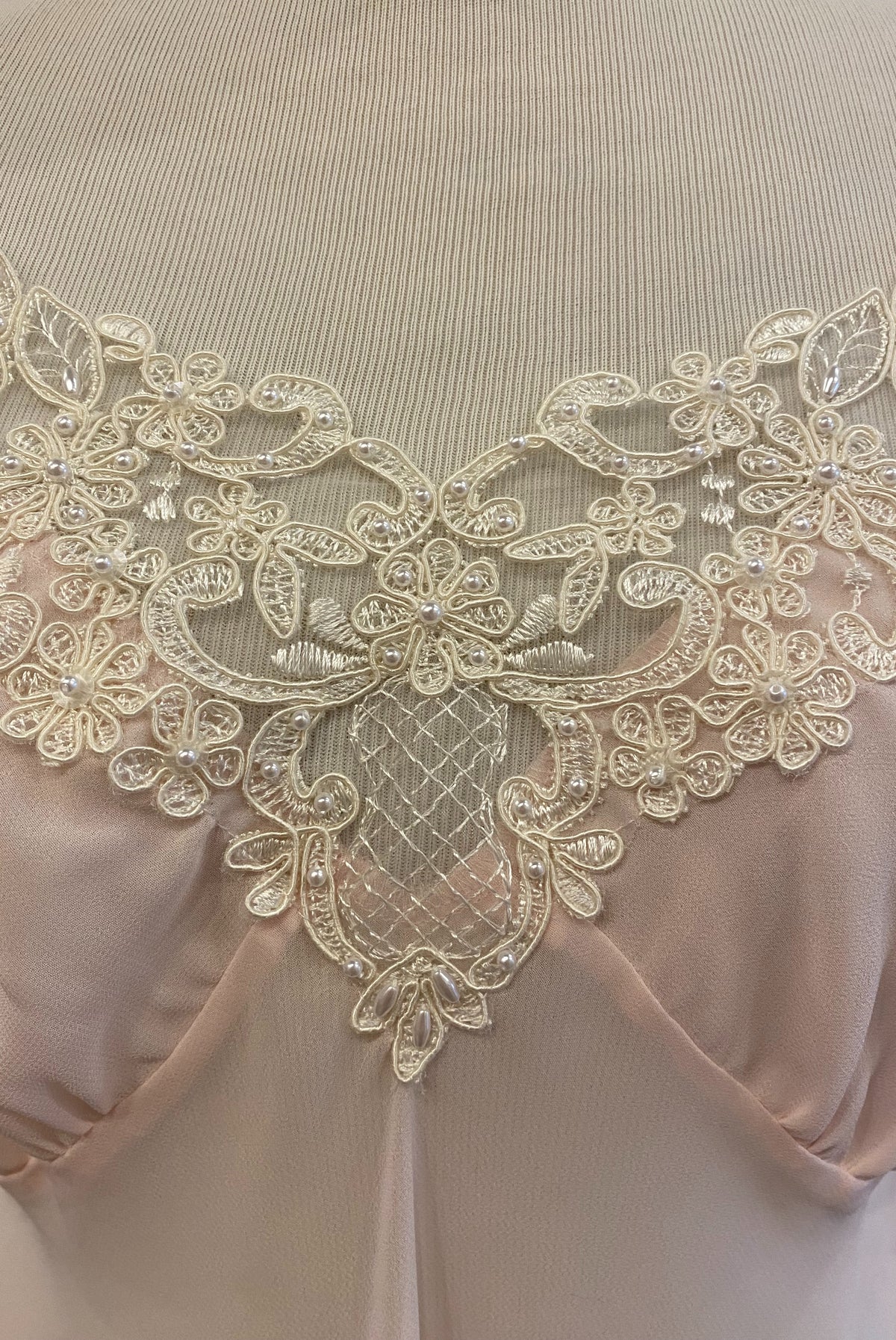 Embroidered Sheer Pink Slip Dress