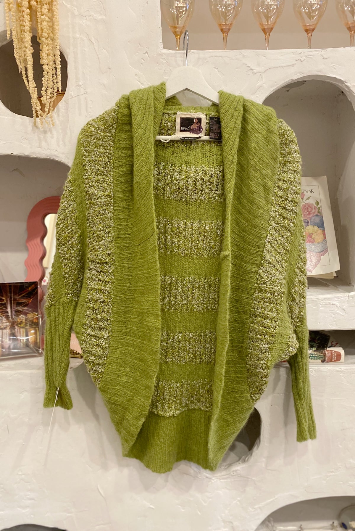 Striped Mohair Blend Cocoon Cardigan