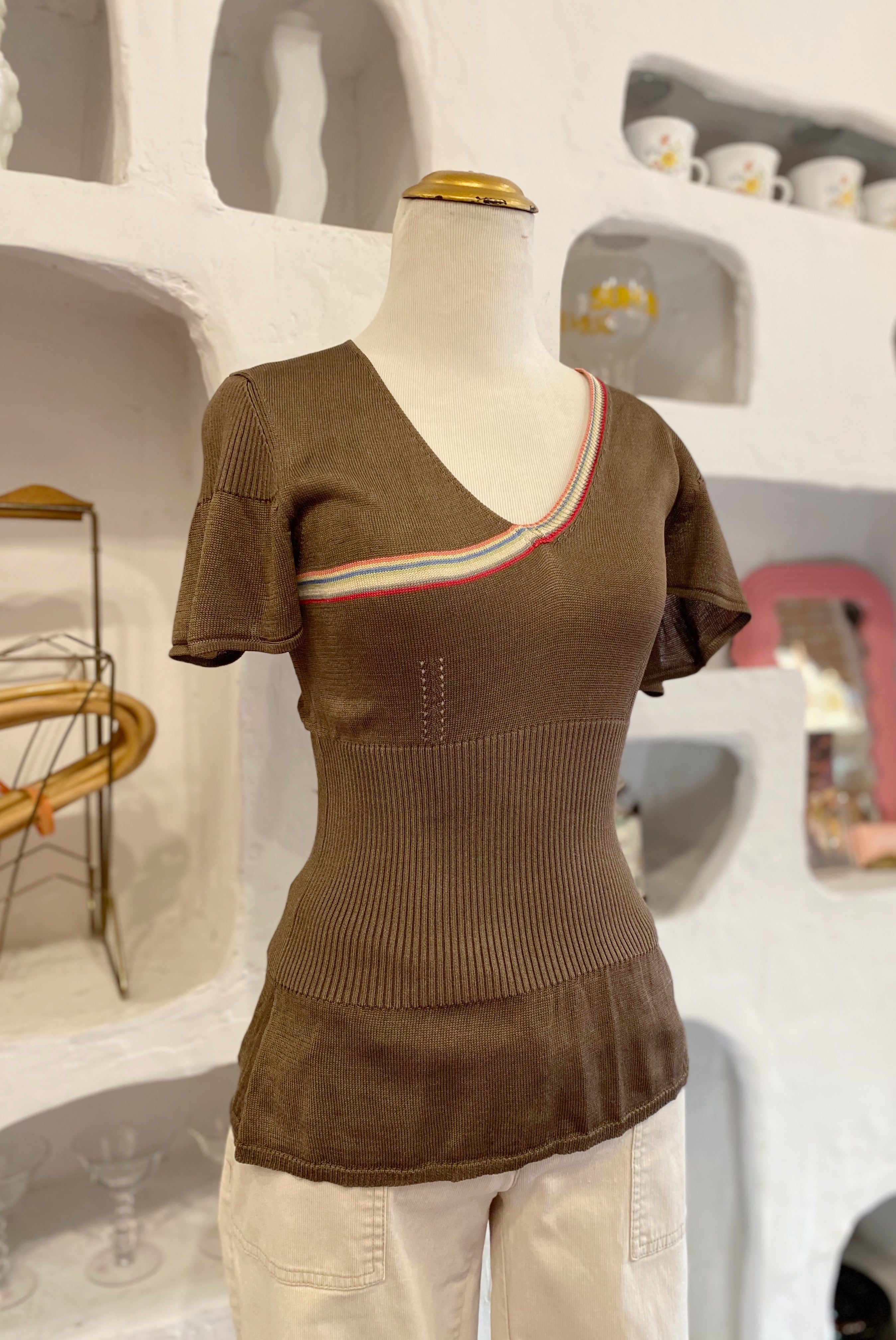 DKNY Silk Blend Knit Top