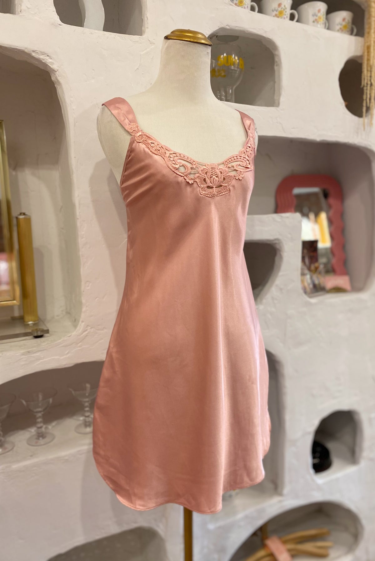 Dusty Pink Satin Slip Dress