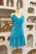 Ruched Halter Dress