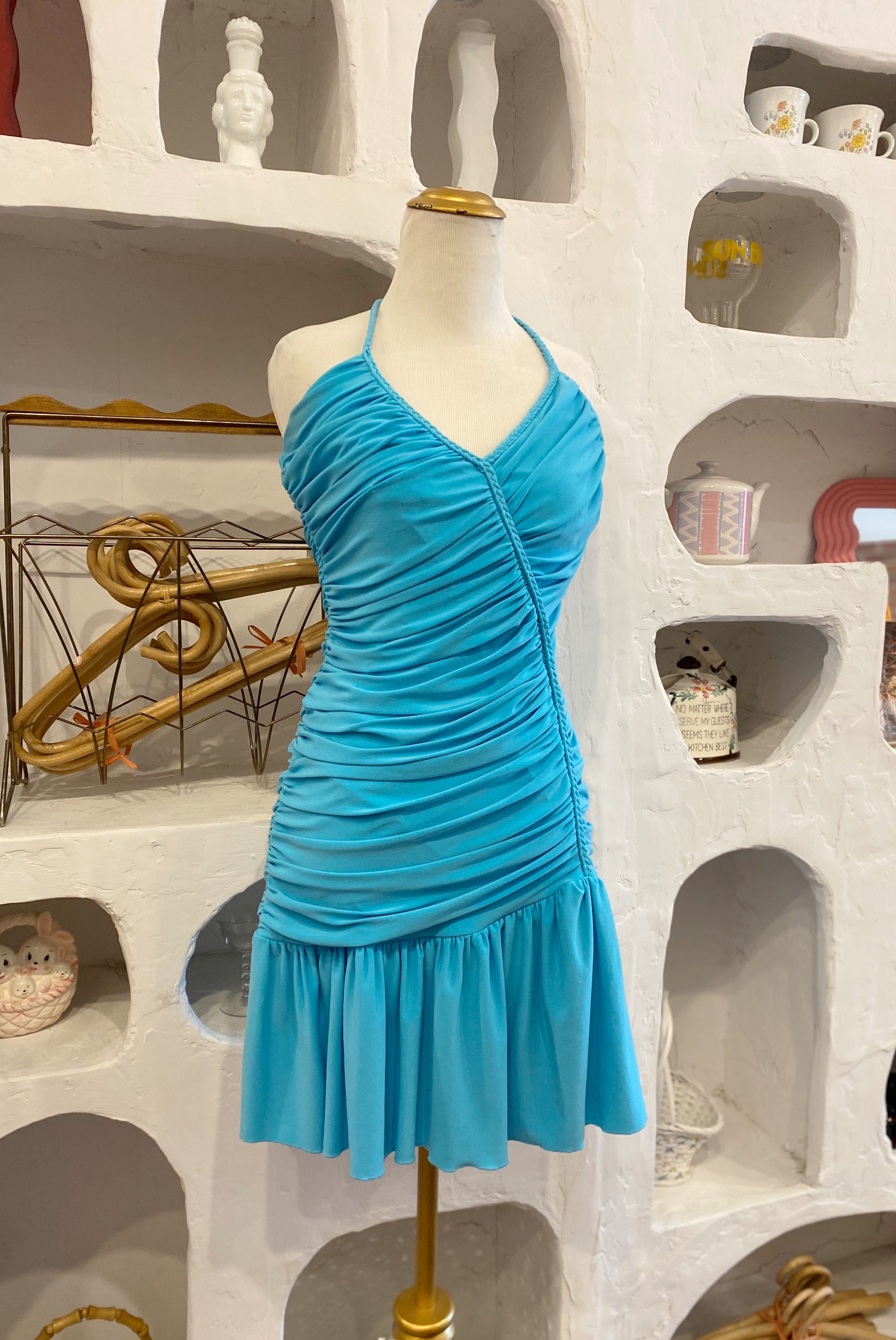Ruched Halter Dress