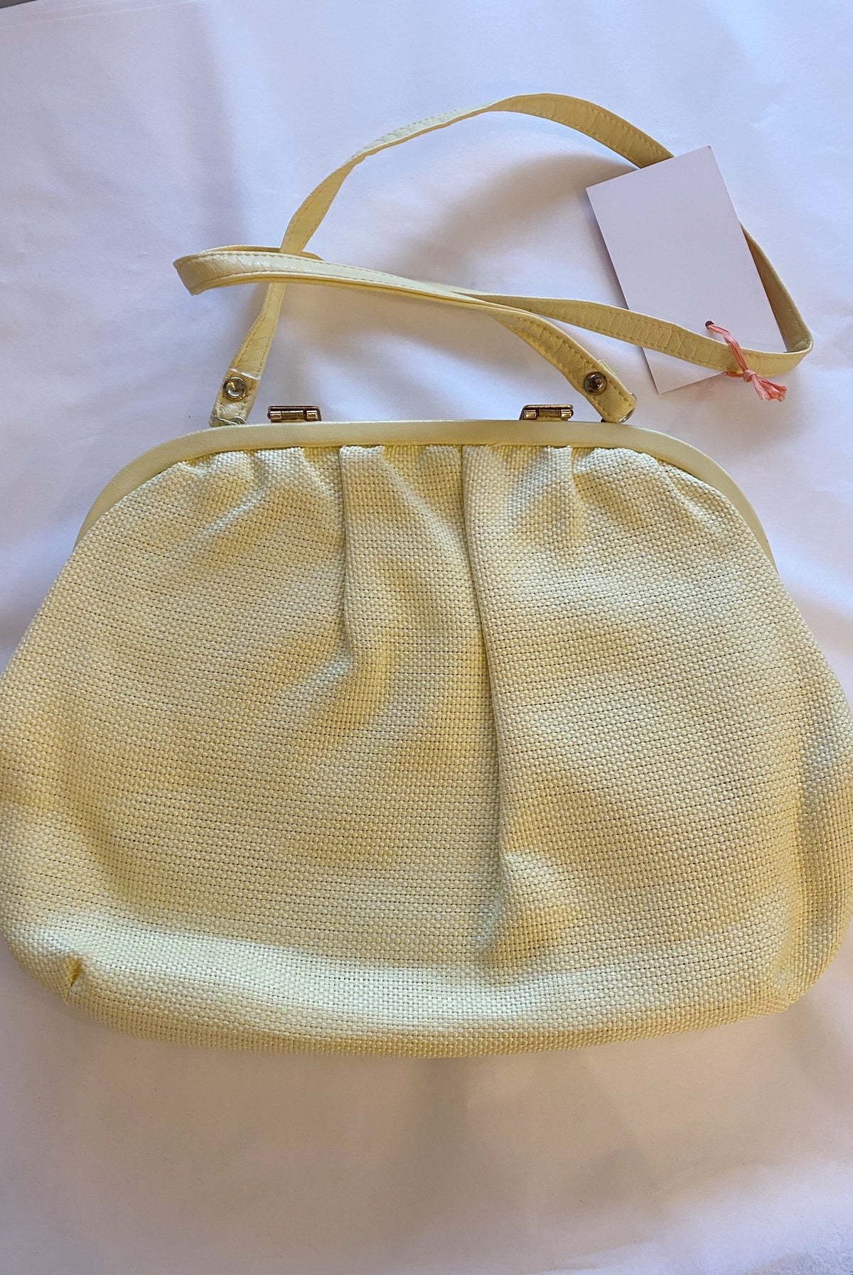 Retro Butter Yellow Shoulder Purse