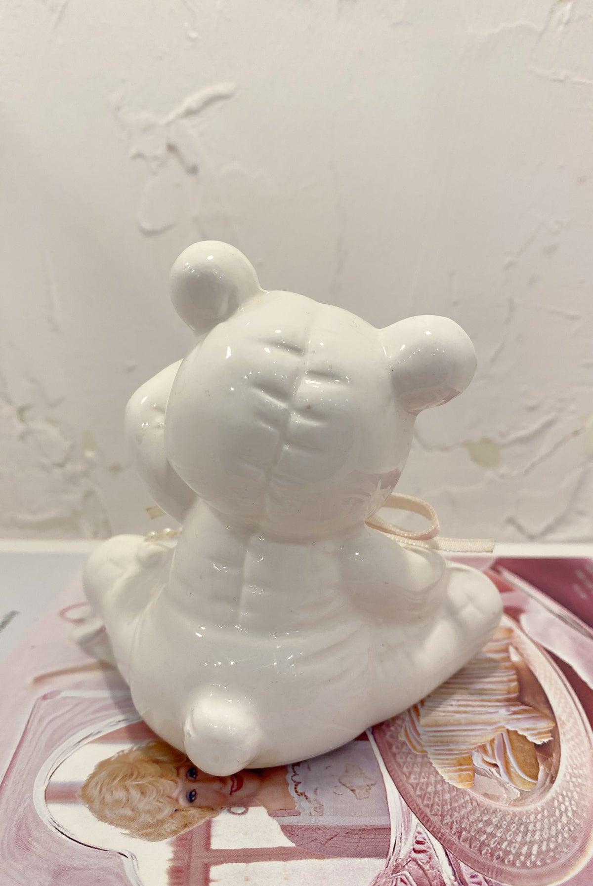 80s Ceramic Sleepy Bear Figurine